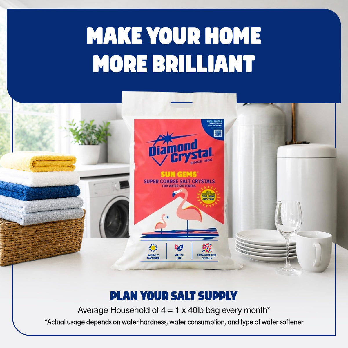 4 Pack Super Coarse Water Softener Salt, 40 Pounds X573122
