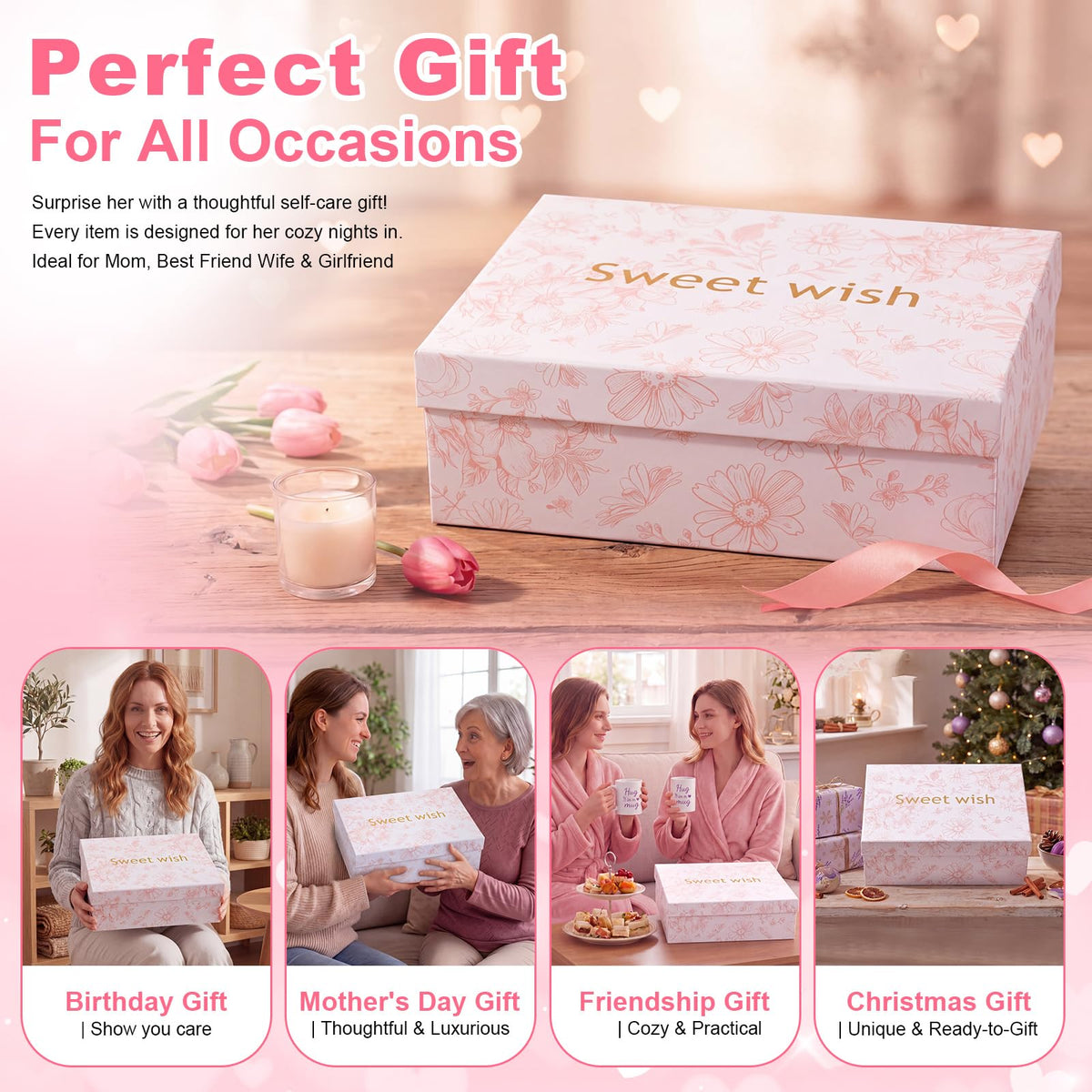 11 Pcs Pink Spa Gift Basket N118106