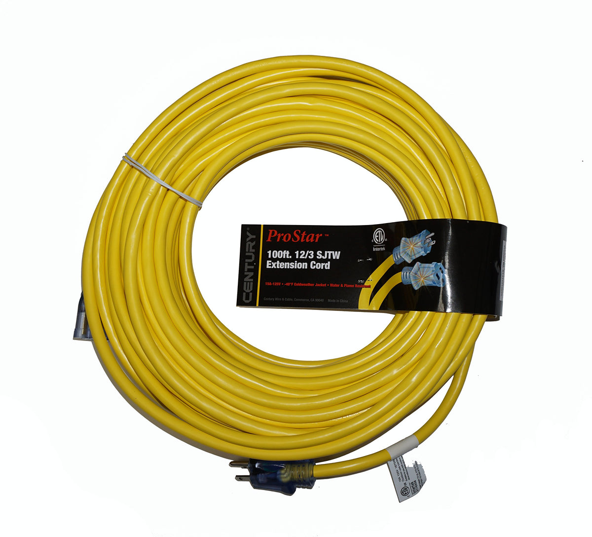 12 Gauge 3 Conductor 100 Foot Lighted Ends Extension Cord Q4529