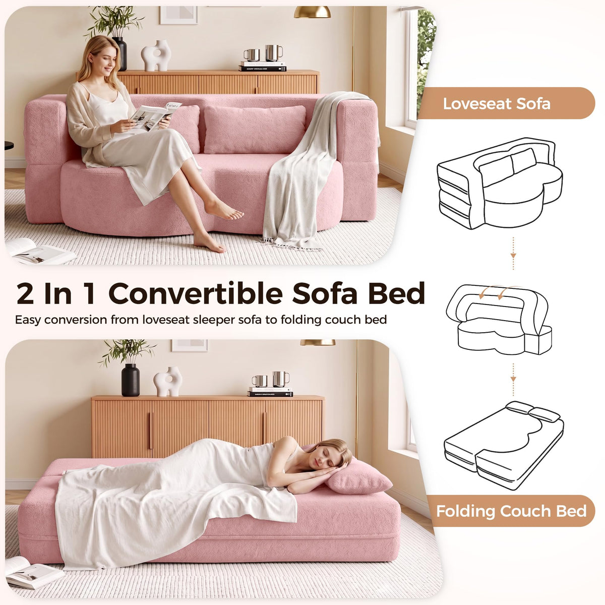 78" Convertible Folding Sofa Bed Full Size M664