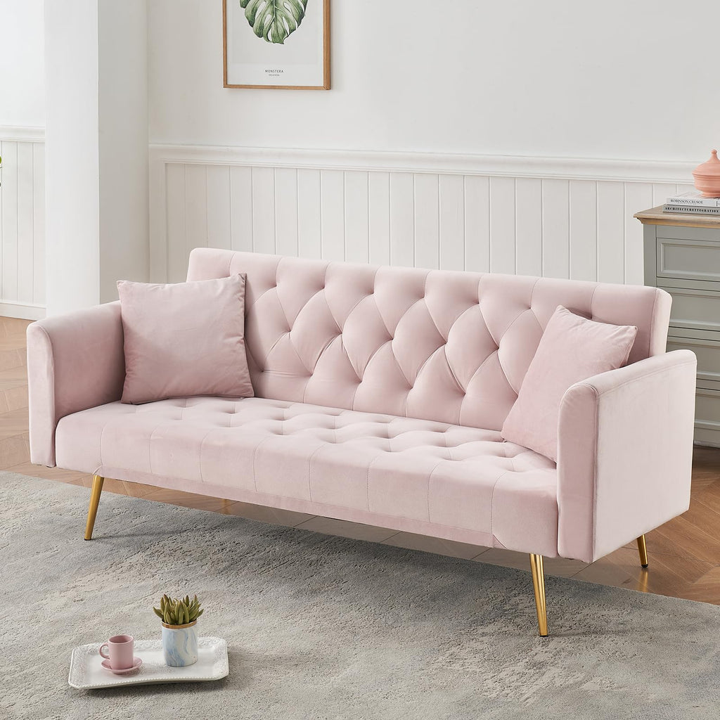 71" Velvet Convertible Sofa Bed B503093