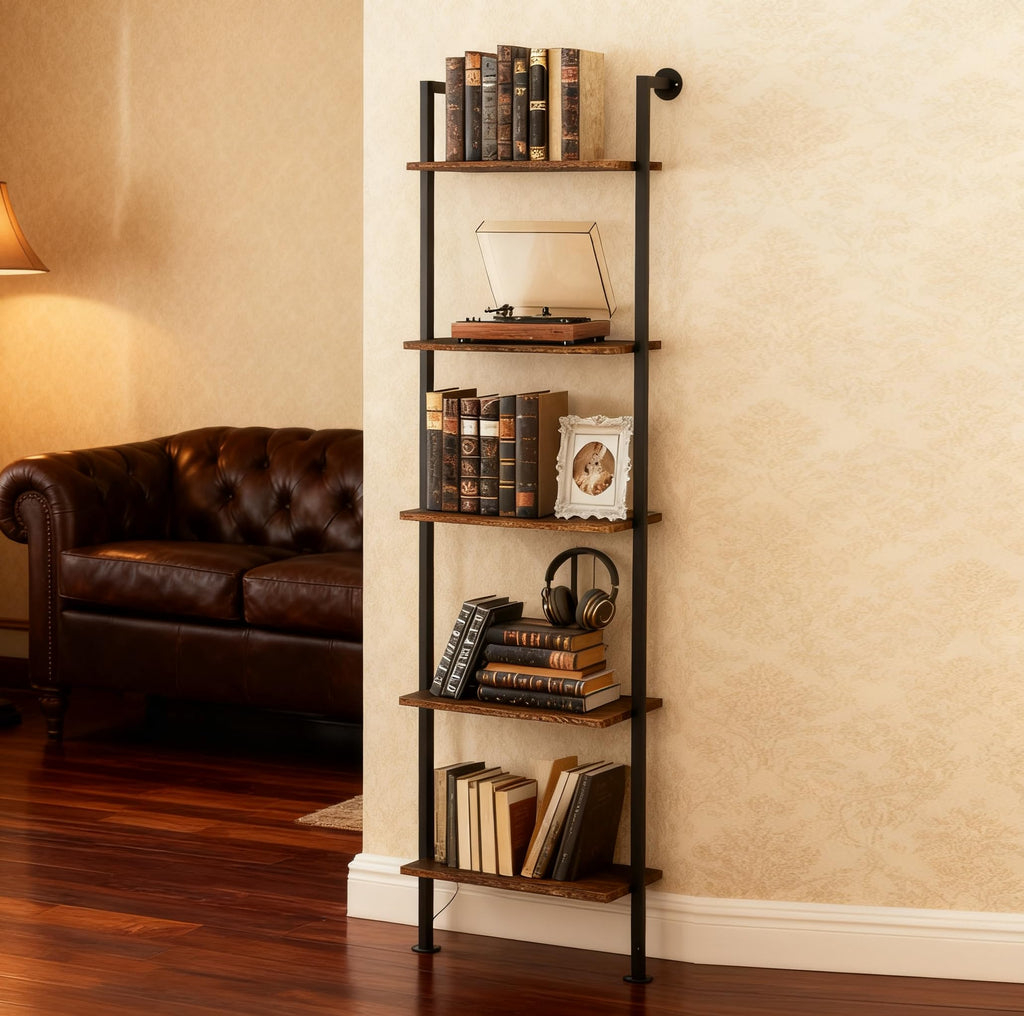 5-Tier Solid Wood Ladder Bookshelf Y979075