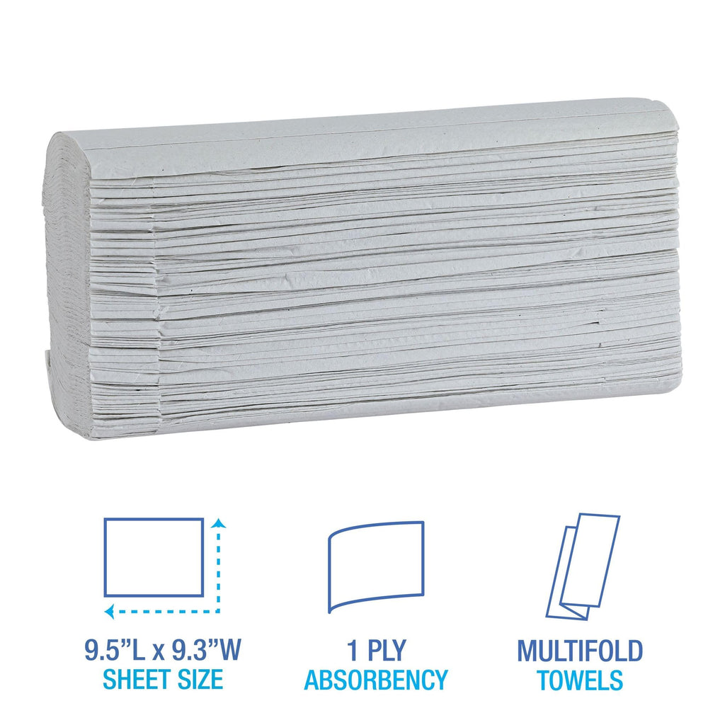 Green Multifold Towels, 250 per Pack, Case of 16 Packs E870
