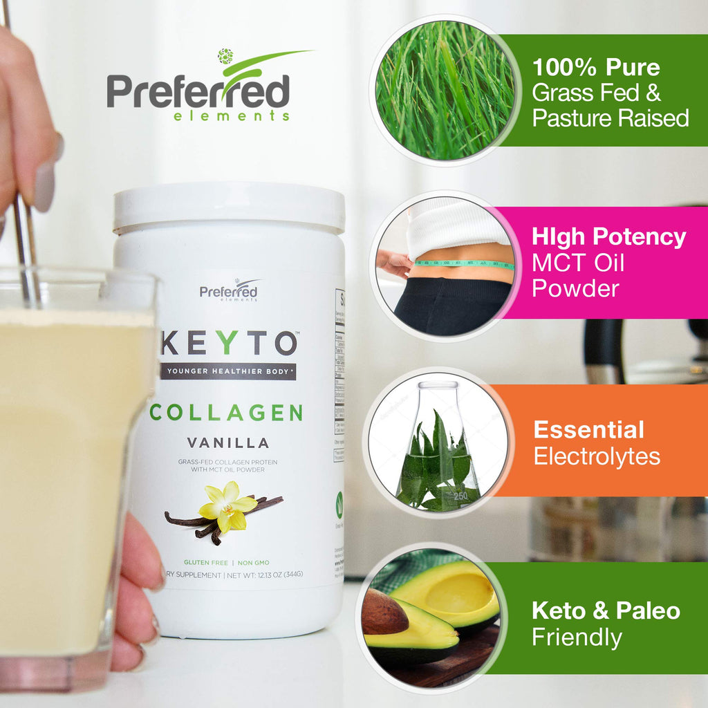 Keto Collagen Protein with MCT Oil Powder Vanilla J9984