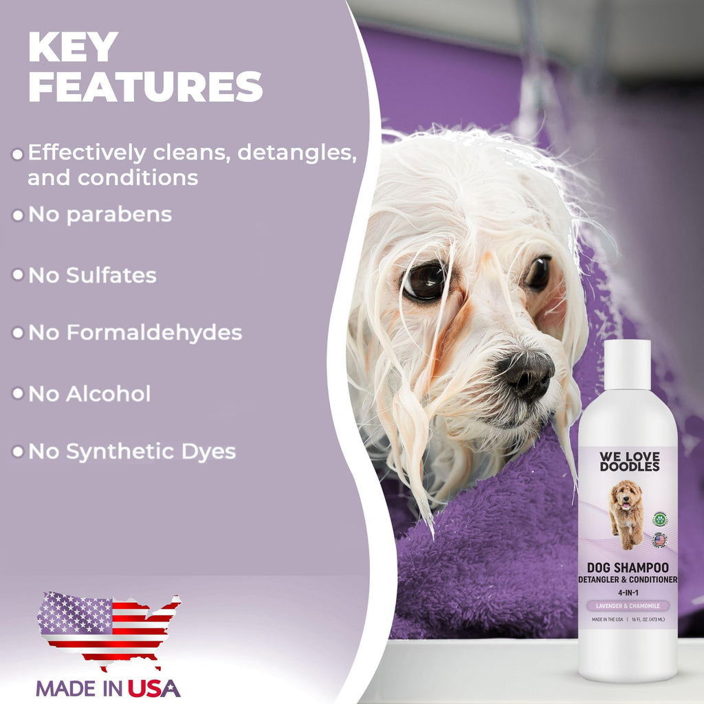 4-in-1 Dog Shampoo, Conditioner & Detangler, Lavender, 16 oz X987