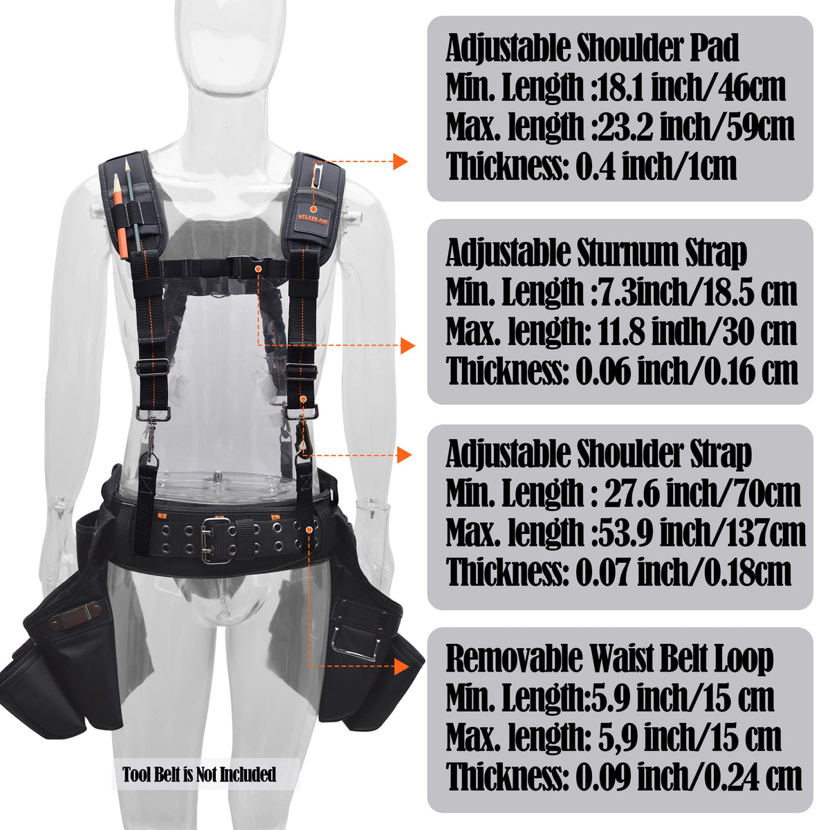 Padded Tool Belt Suspenders F285