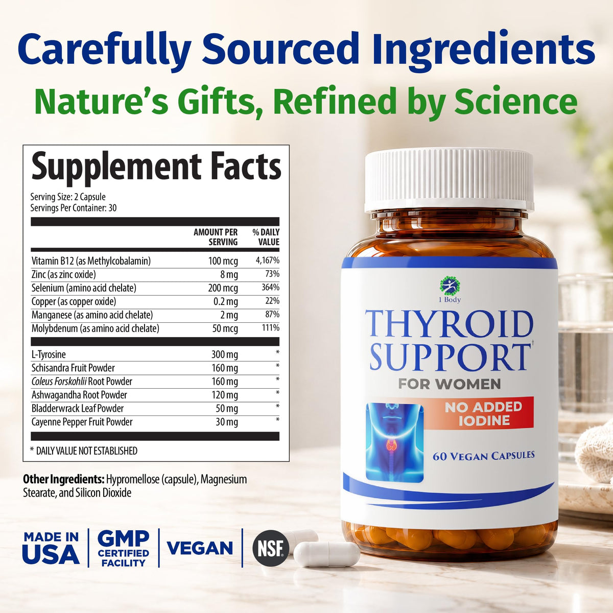 60 Vegan Thyroid Support Capsules S1827