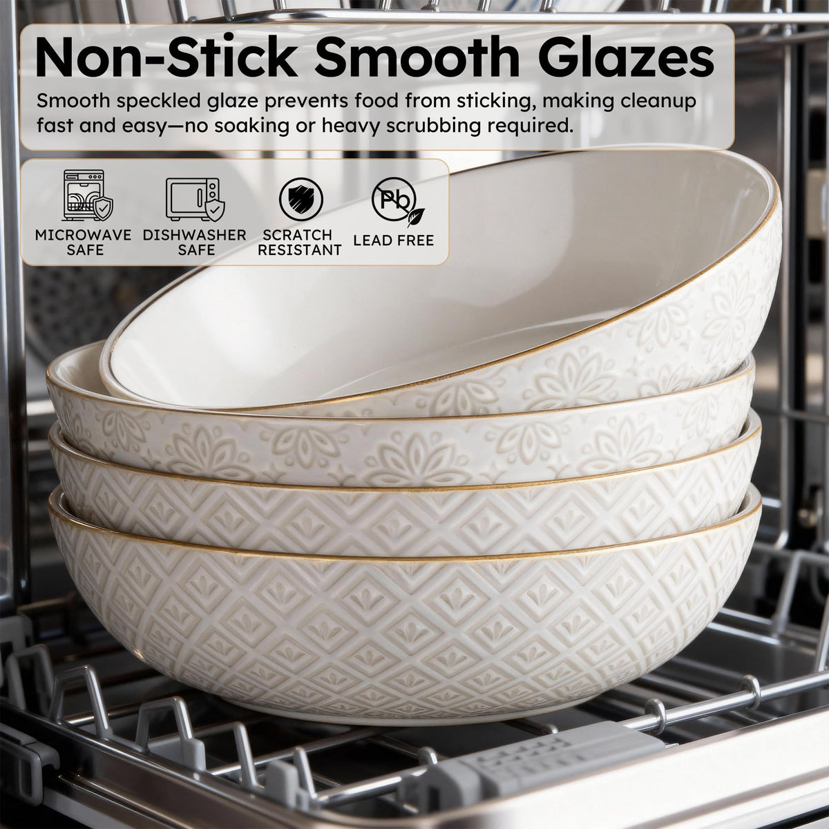 36 oz Set of 4 Ceramic Pasta Bowl X88918