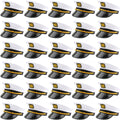 White Adjustable Captain Hats 30 Pack E701231
