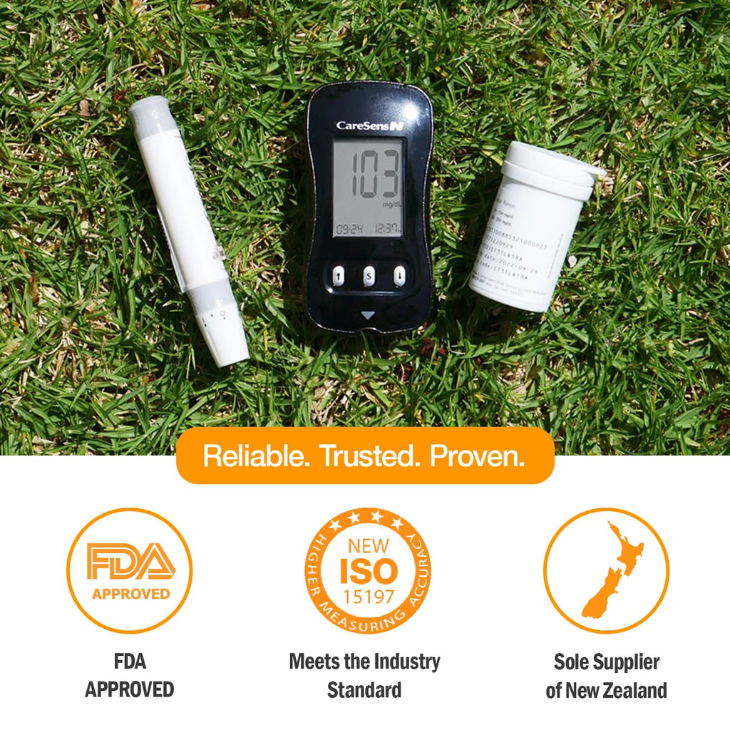 Blood Glucose Monitor Kit with 100 Test Strips, 100 Lancets, Lancing Device, Control Solution, Travel Case I2291