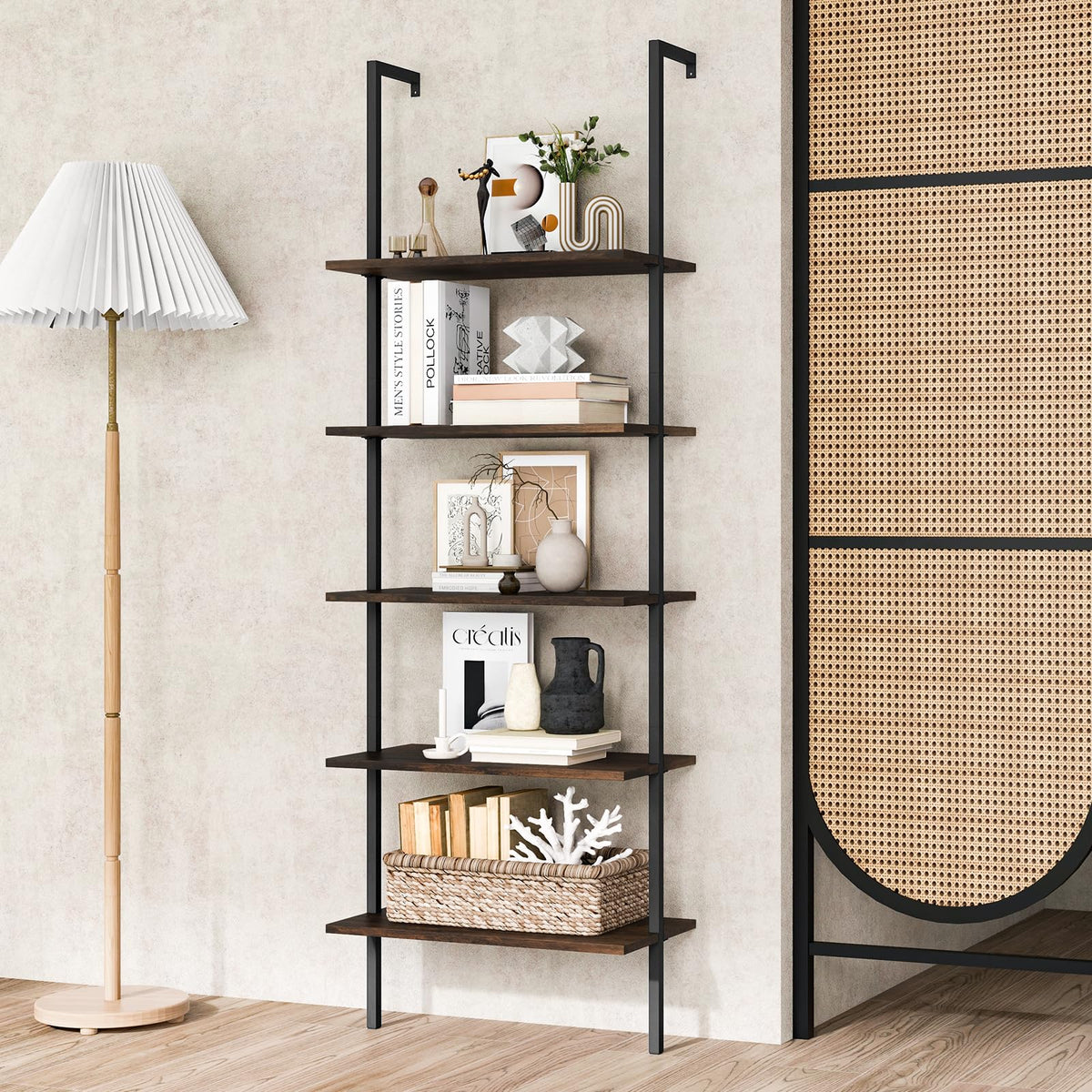 5-Tier Wall Mounted Bookshelf M165211