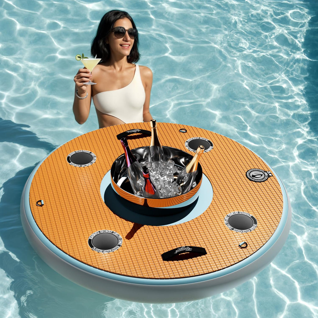 4FT Inflatable Floating Bar with Ice Bucket D2508