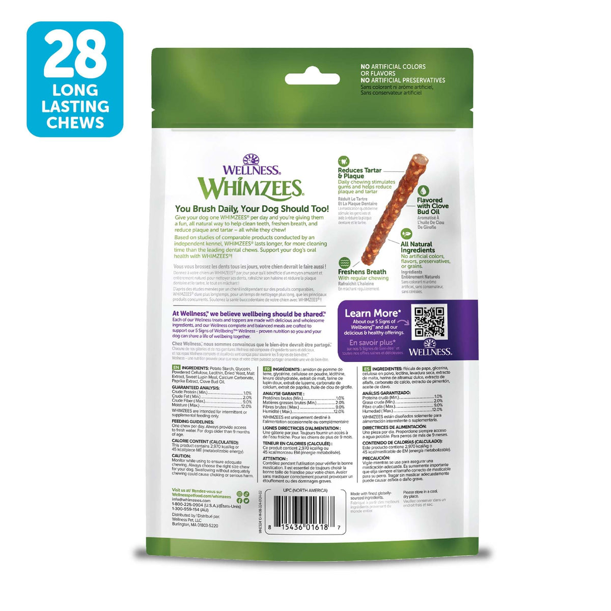 Natural Dog Dental Chews Small Size 14.81 oz 28 Count F5472