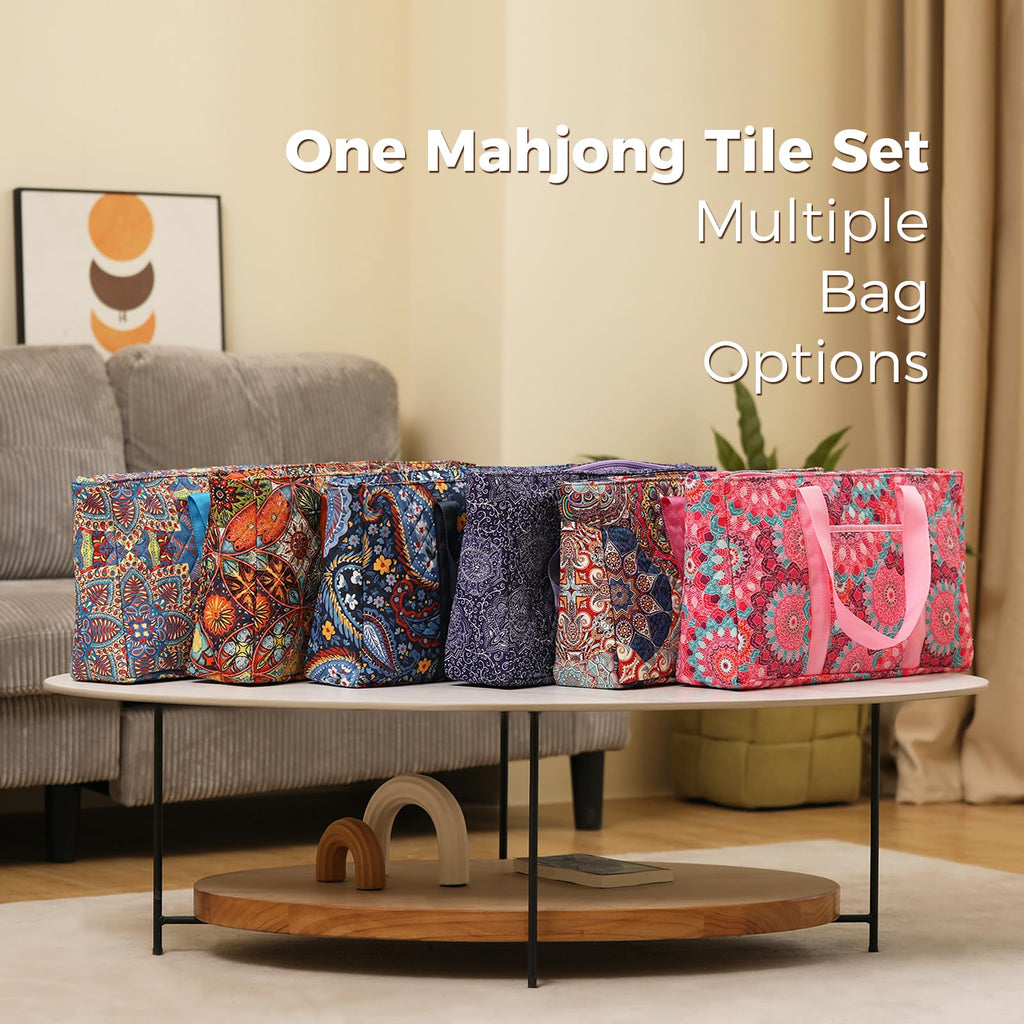 American Mahjong Set with 166 White Tiles and Racks E9179