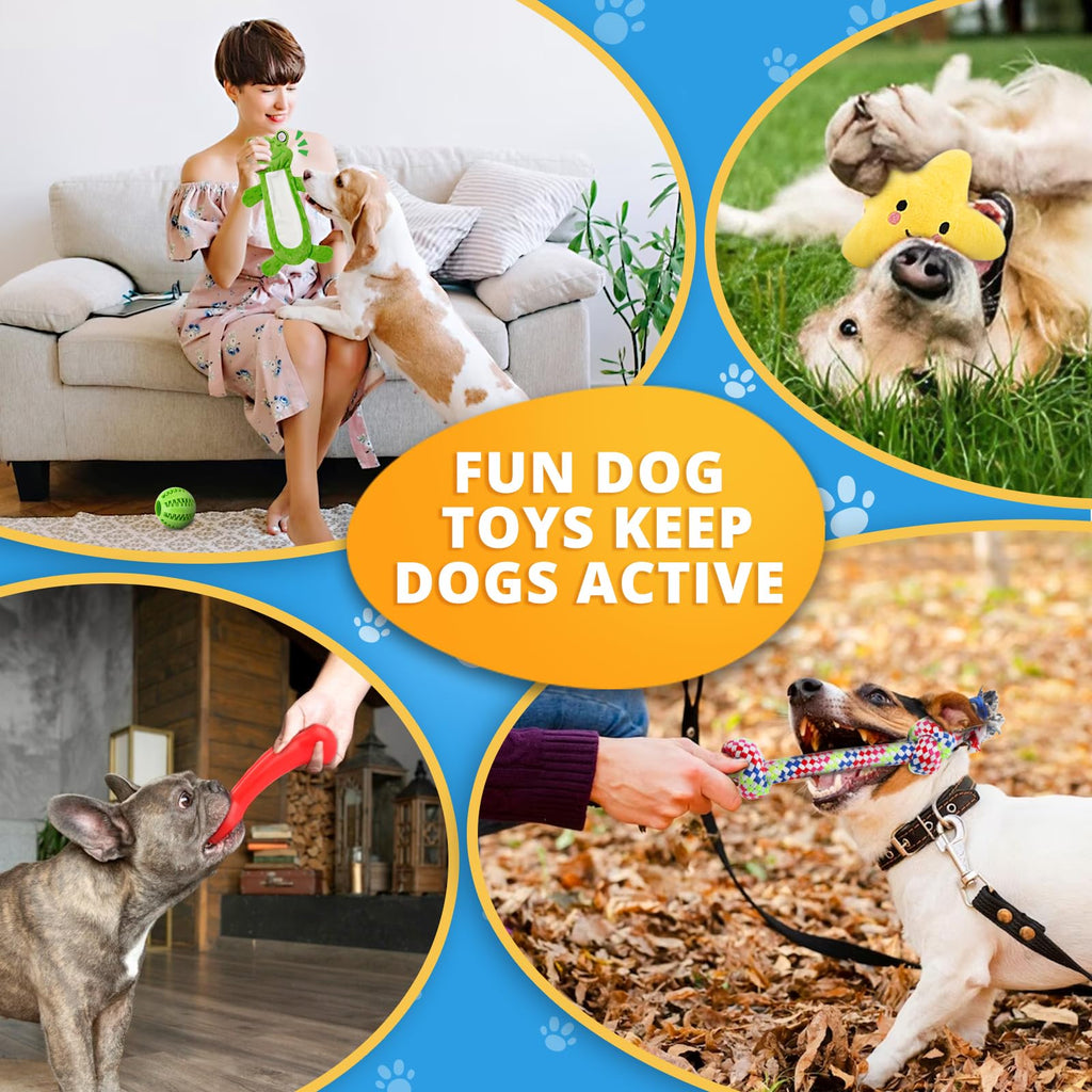 8 Pack Puppy Chew Toys with Squeaky Plush Rope and Ball O286