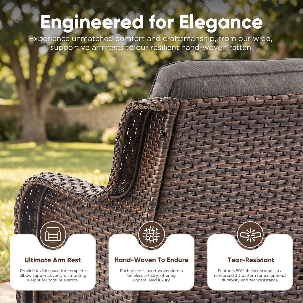 3-Seater PE Wicker Patio Sofa L859