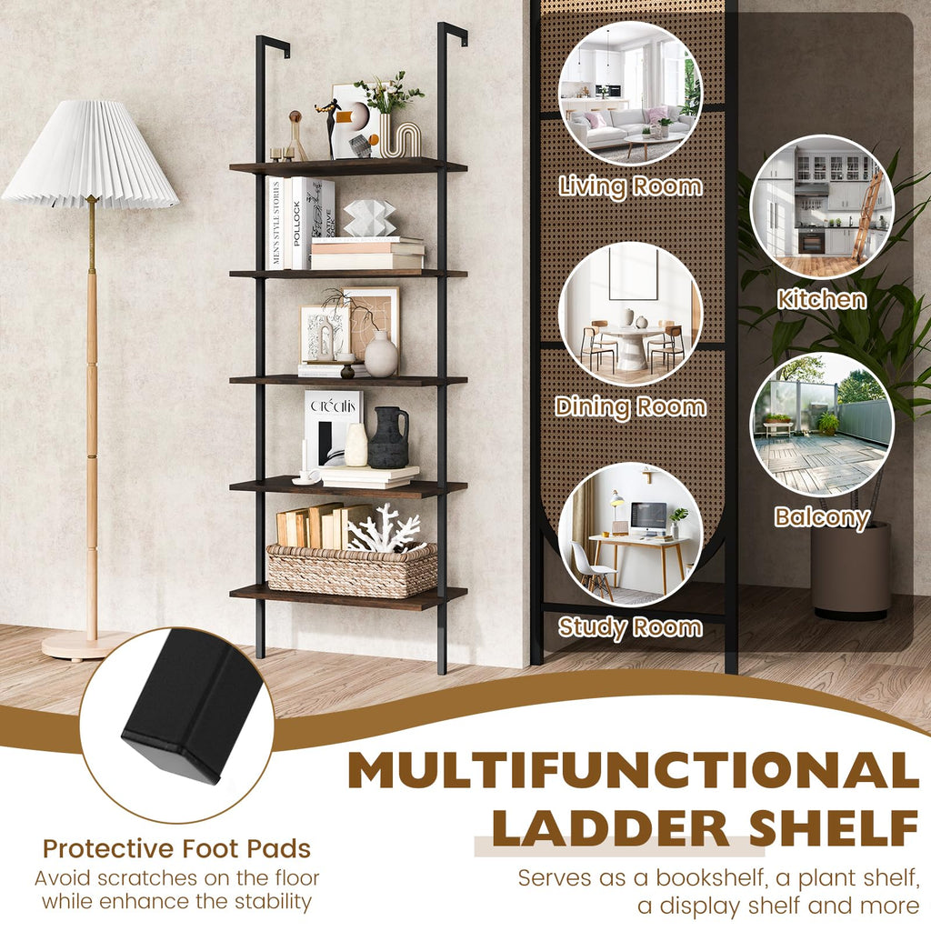5-Tier Wall Mounted Bookshelf M165211