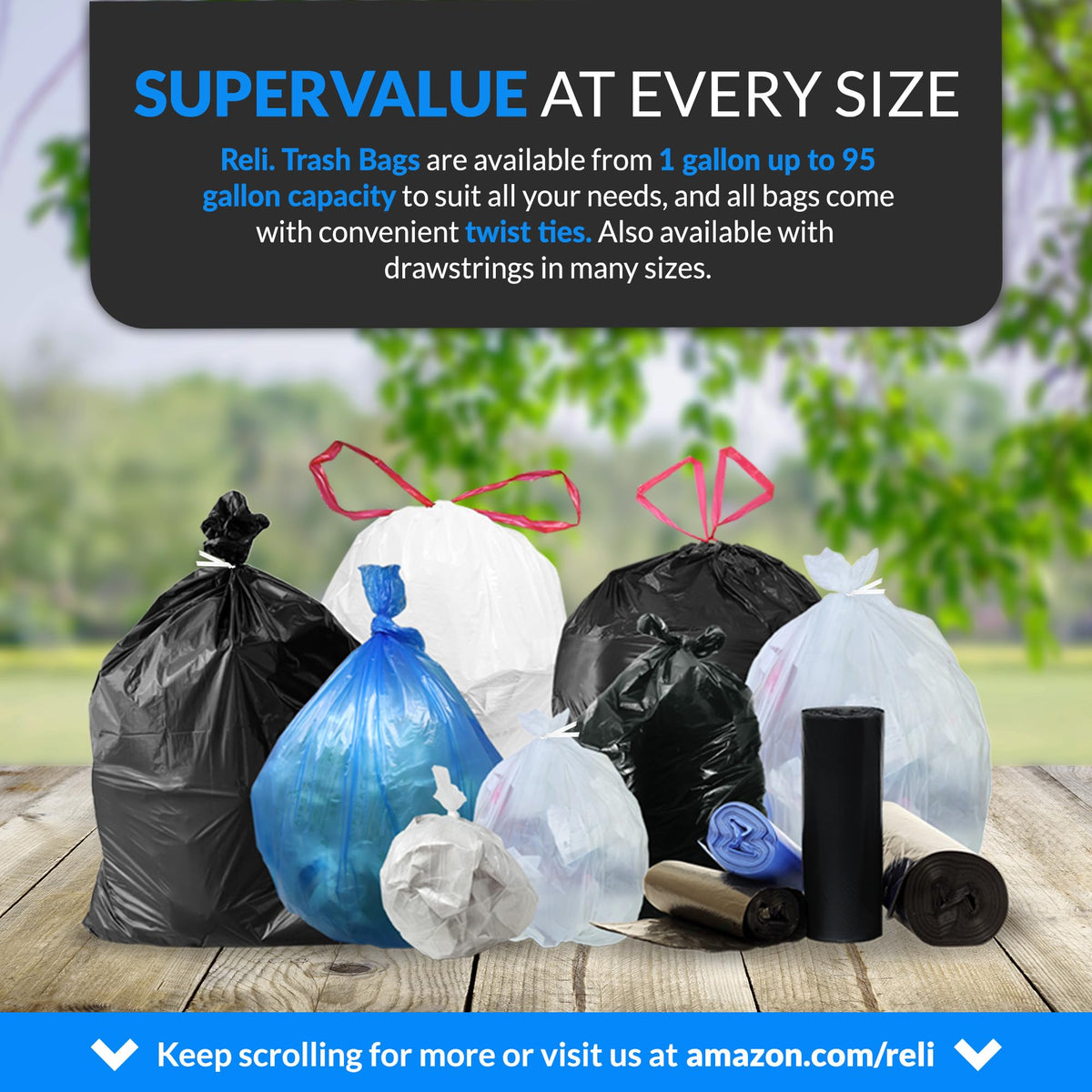 65 Gallon Heavy Duty Trash Bags J3441