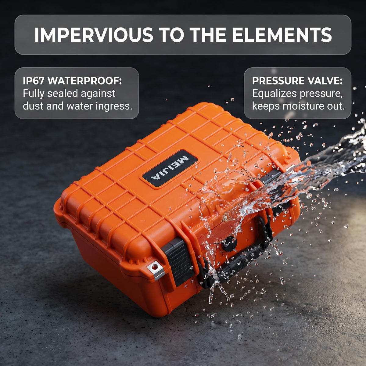 IP67 Waterproof Hard Camera Case with Customizable Foam W691