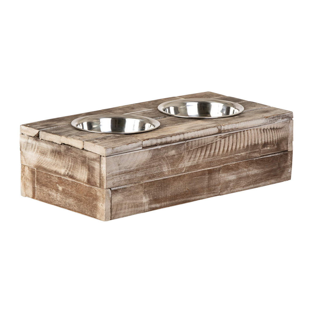 Elevated Dog & Cat Double Bowl Feeder Stainless Steel Bowls P36943