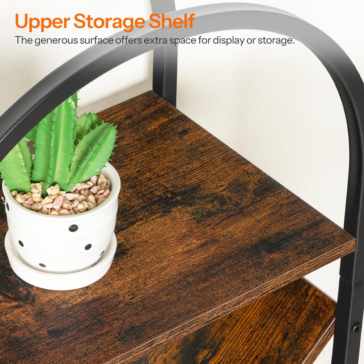 8-Tier Arched Bookshelf with Metal Frame E449