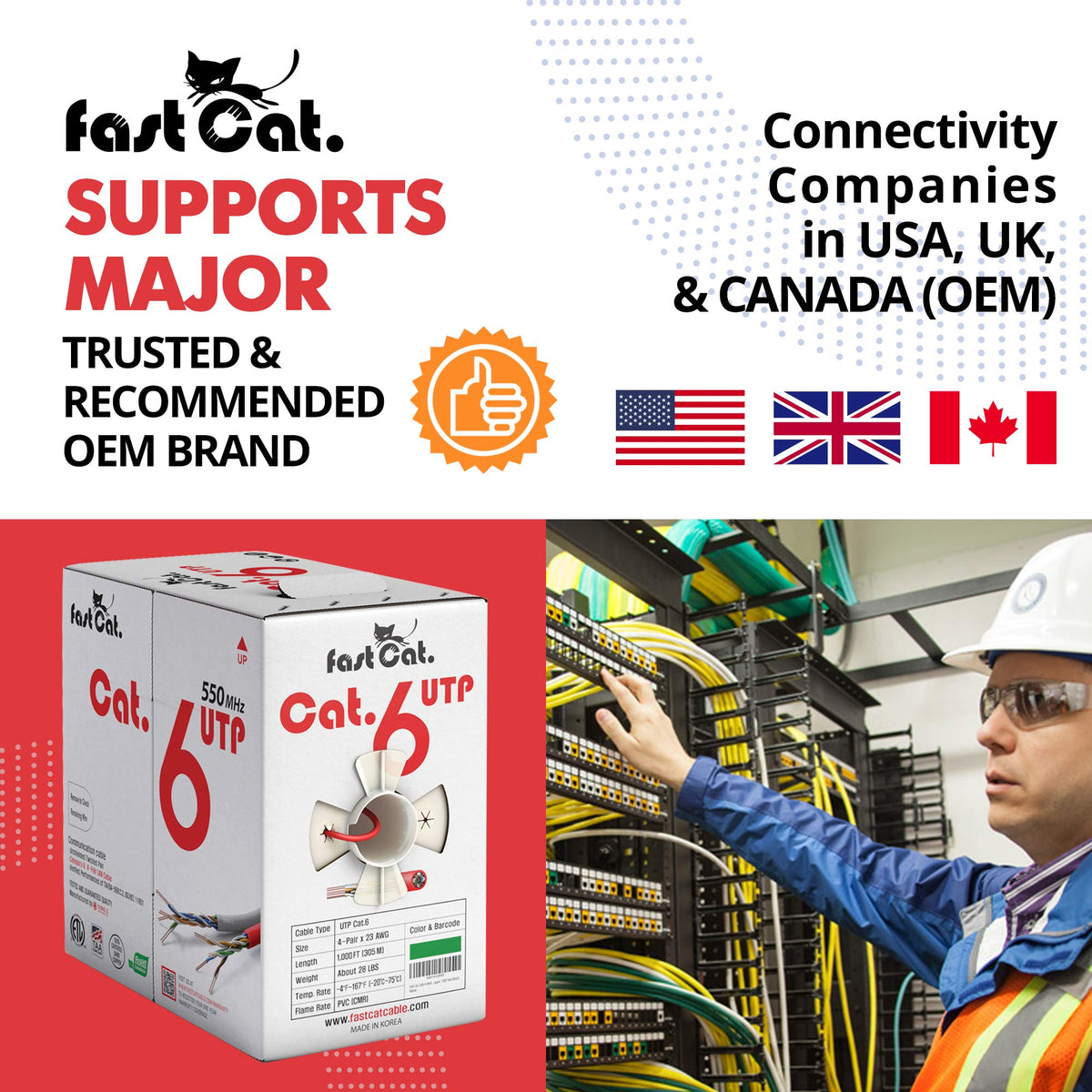 Cat 6 Ethernet Cable 1000ft Blue 23 AWG CMR Solid Bare Copper E9422