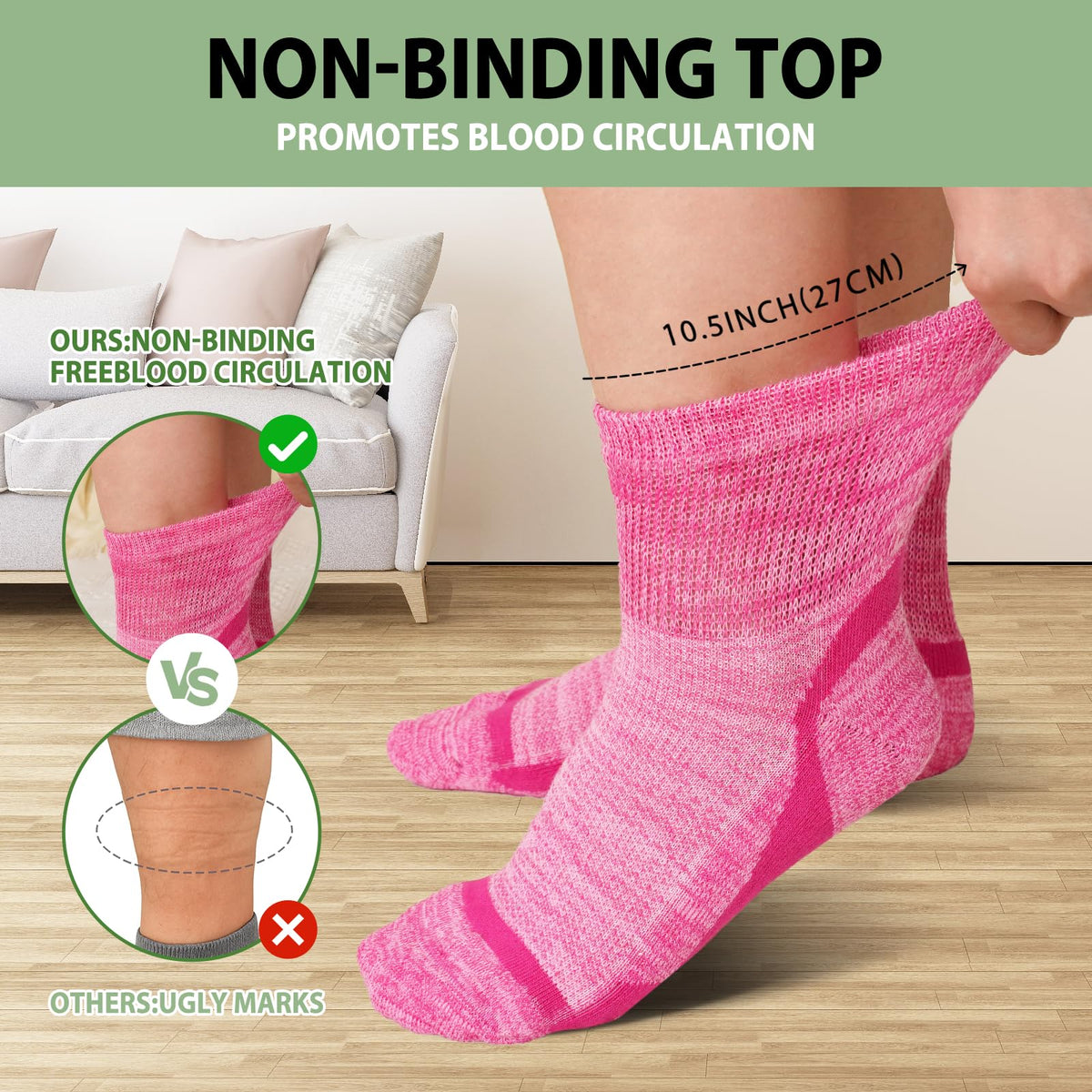 Bamboo Viscose Non-Binding Ankle Socks 5 Pairs F165308