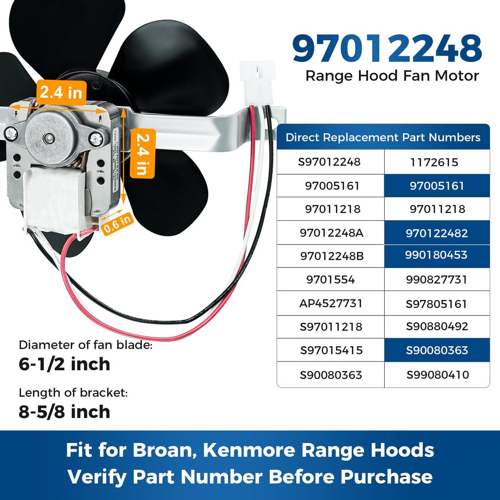Range Hood Fan Motor Replacement Kit G7677