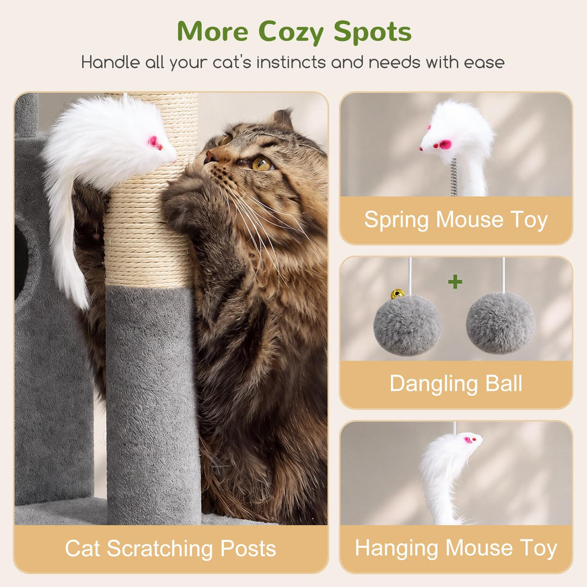 Light Grey Cat Tree Tower U83303