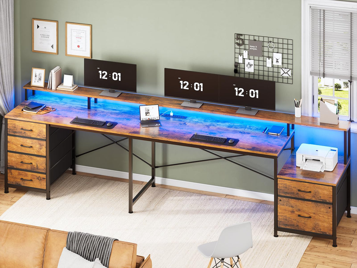 L Shaped Computer Desk with 6 Drawer T741963
