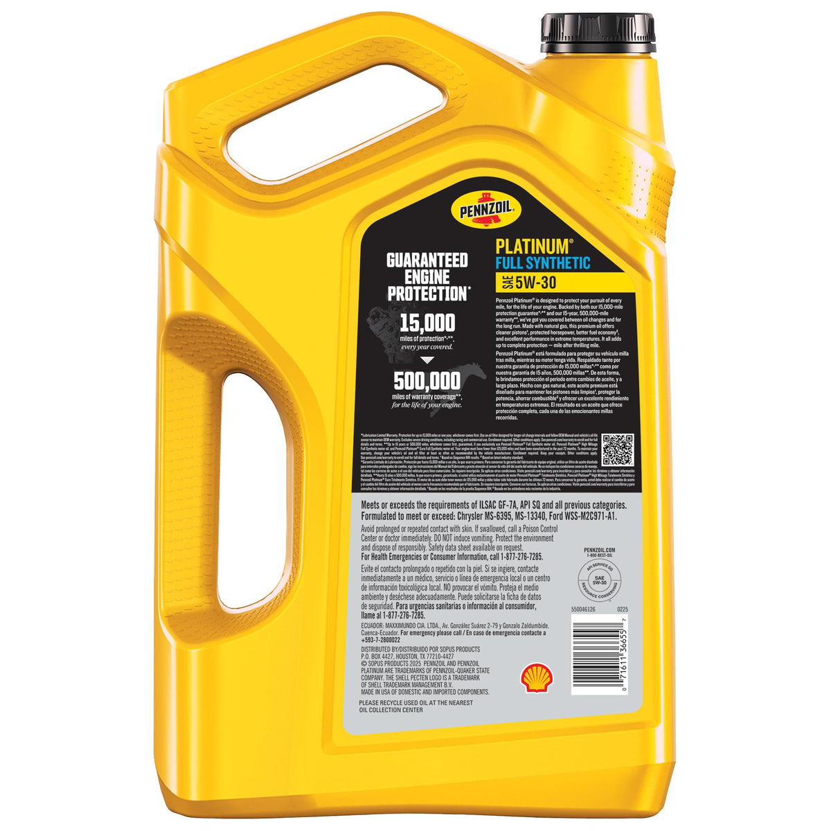 Full Synthetic 5W-30 Motor Oil, 5 Quart F421