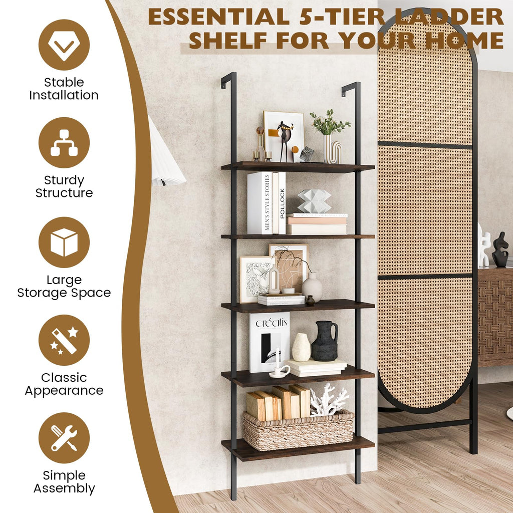 5-Tier Wall Mounted Bookshelf M165211