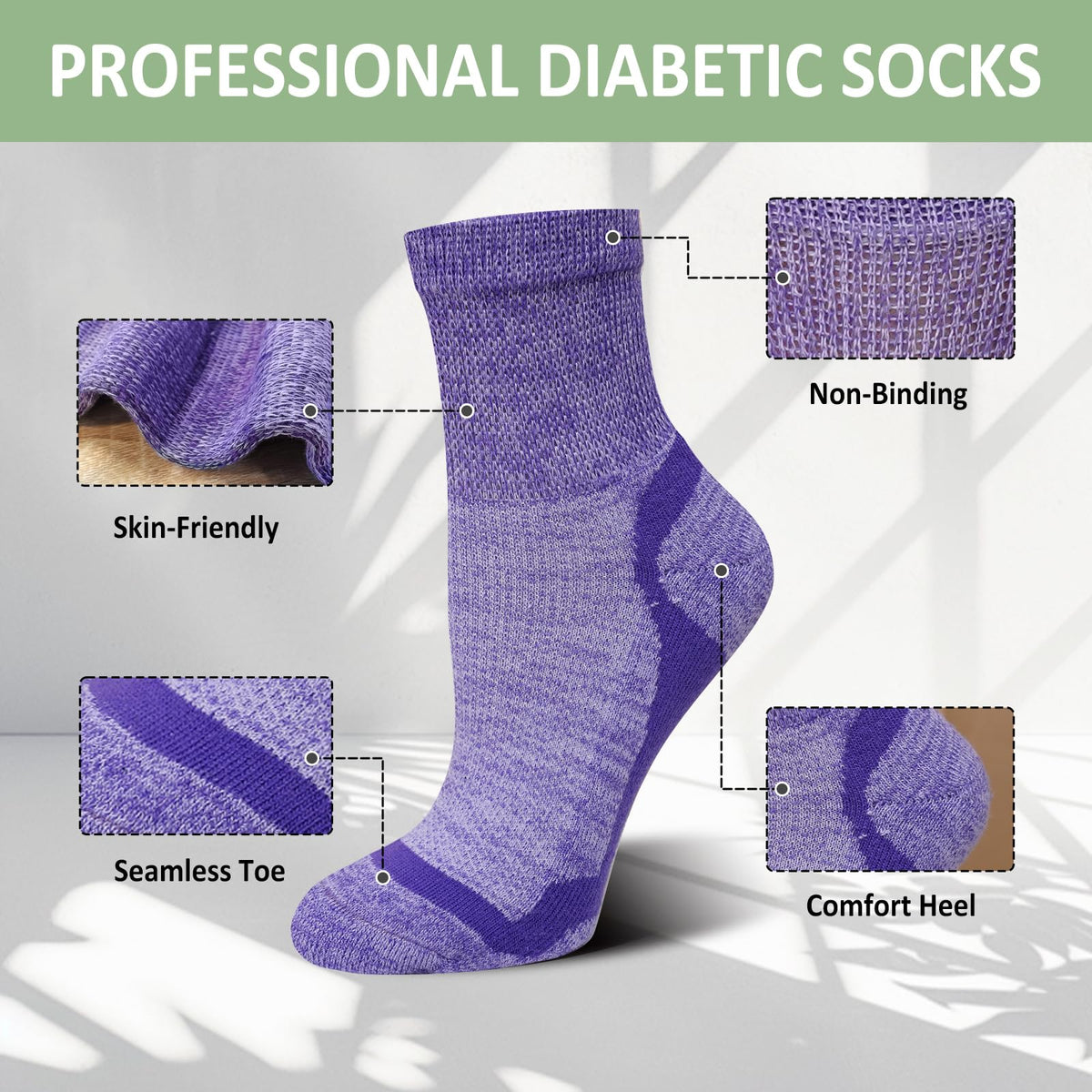 Bamboo Viscose Non-Binding Ankle Socks 5 Pairs F165308