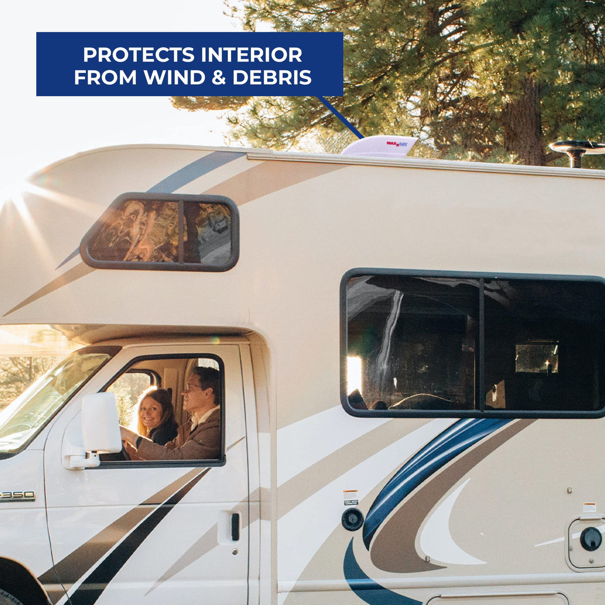 White RV Fan and Vent Cover U35188