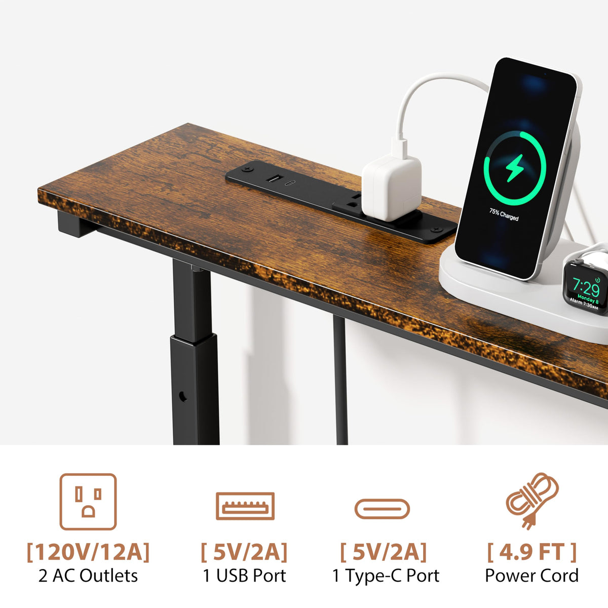 2 Pack Narrow Console Table with Power Outlets B20867