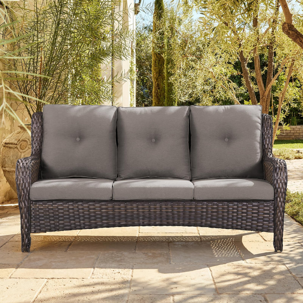 3-Seater PE Wicker Patio Sofa L859